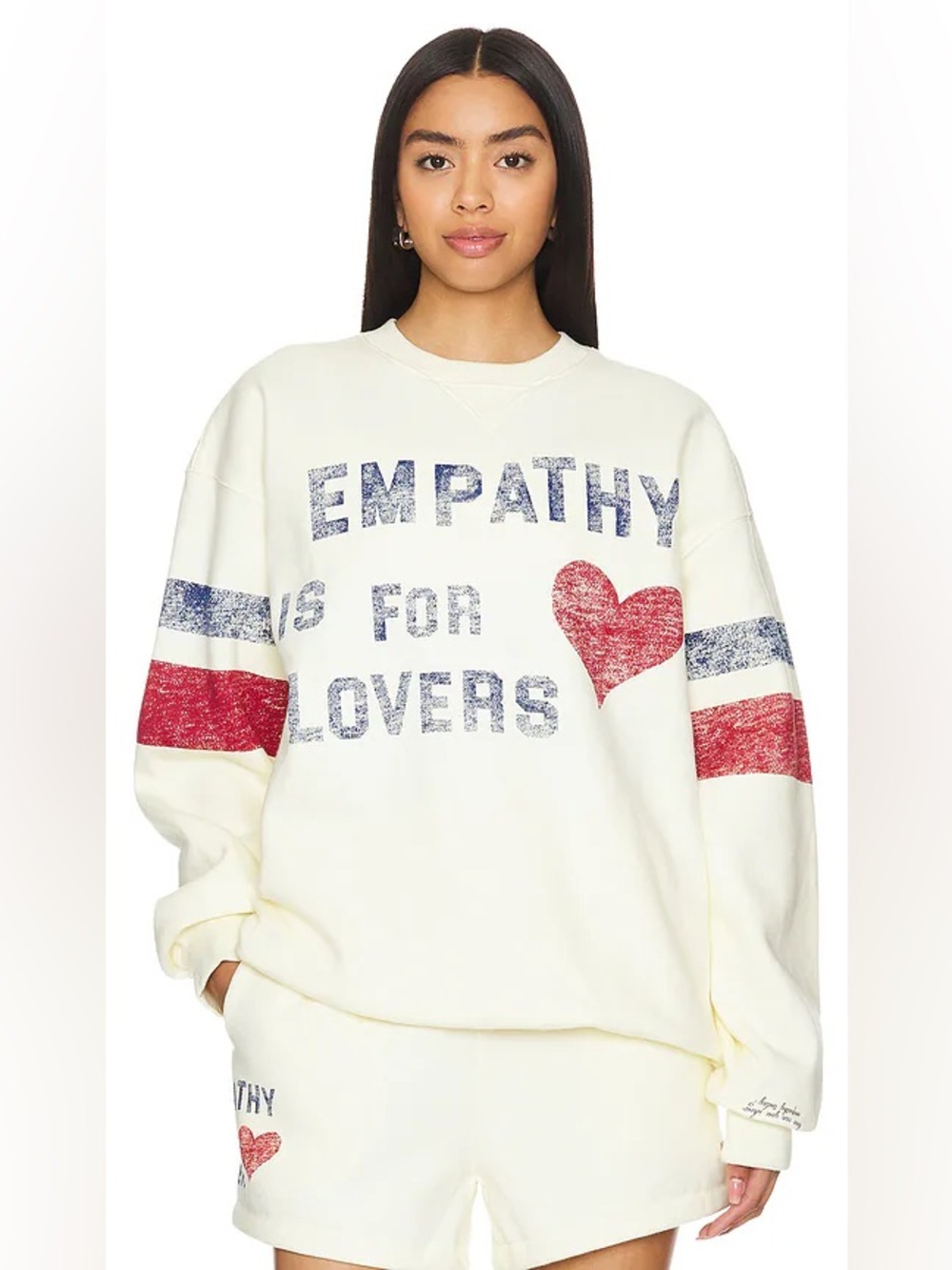 Revolve THE MAYFAIR GROUP Empathy Is For Lovers Sweatshirt in Cream size S/M